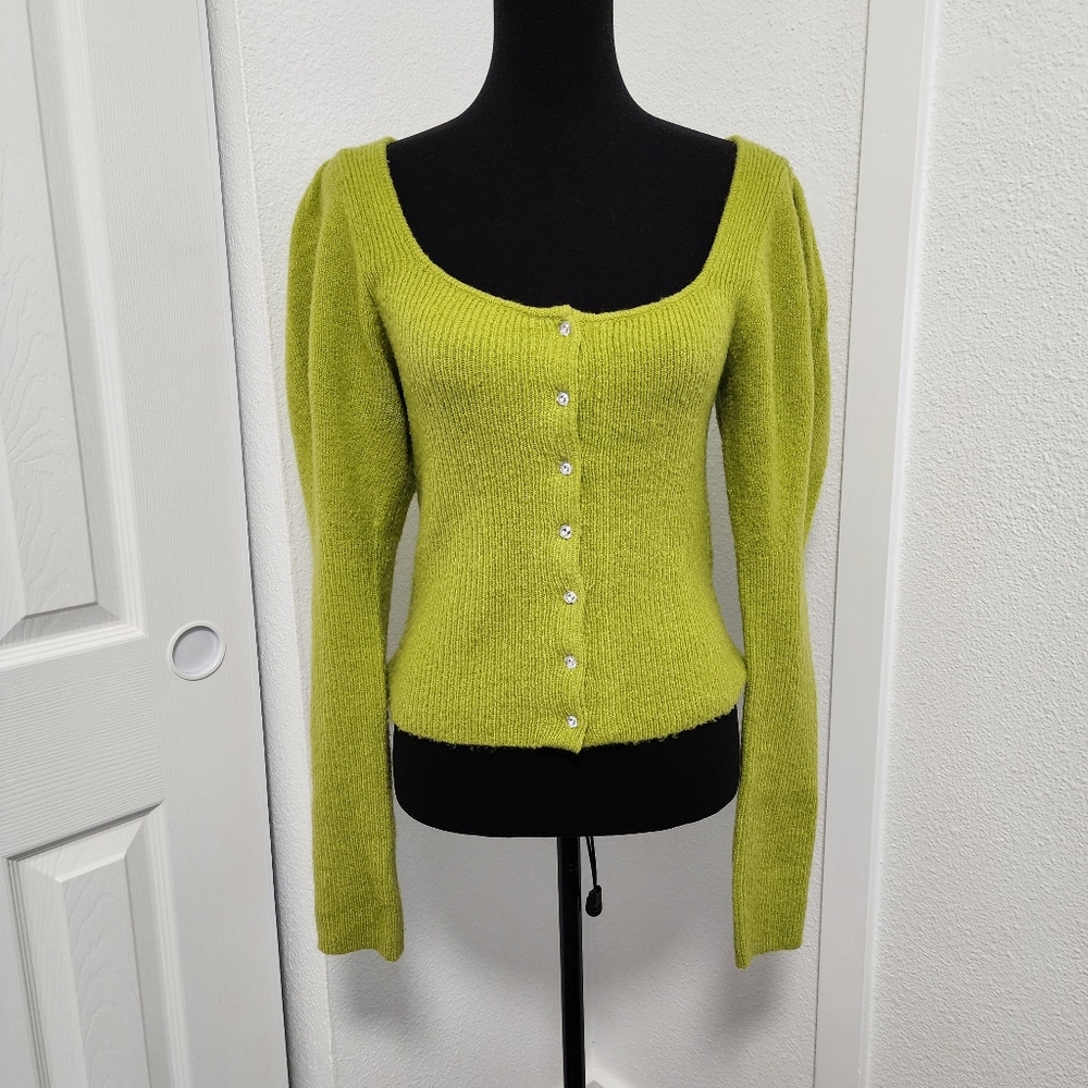 Urban Outfitters Ashley Jeweled Button Down Knit Cardigan Sweater - Picture 3 of 10